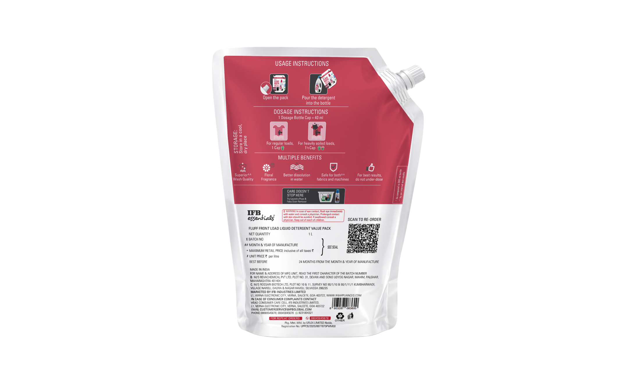 Fluff Matic Front Load Liquid Detergent - 1L Value Pack