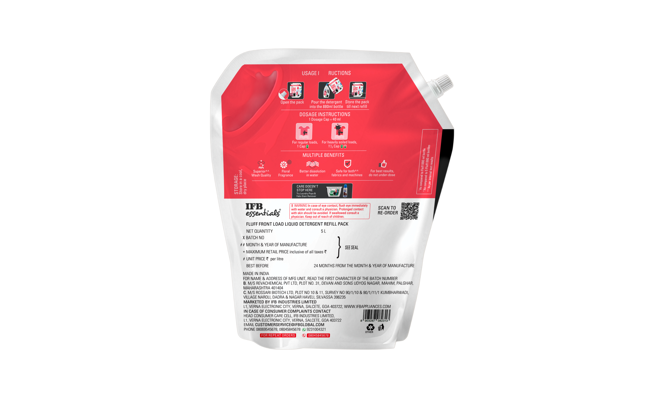 Fluff Matic Front Load Liquid Detergent - 5L Super Saver Refill Pack