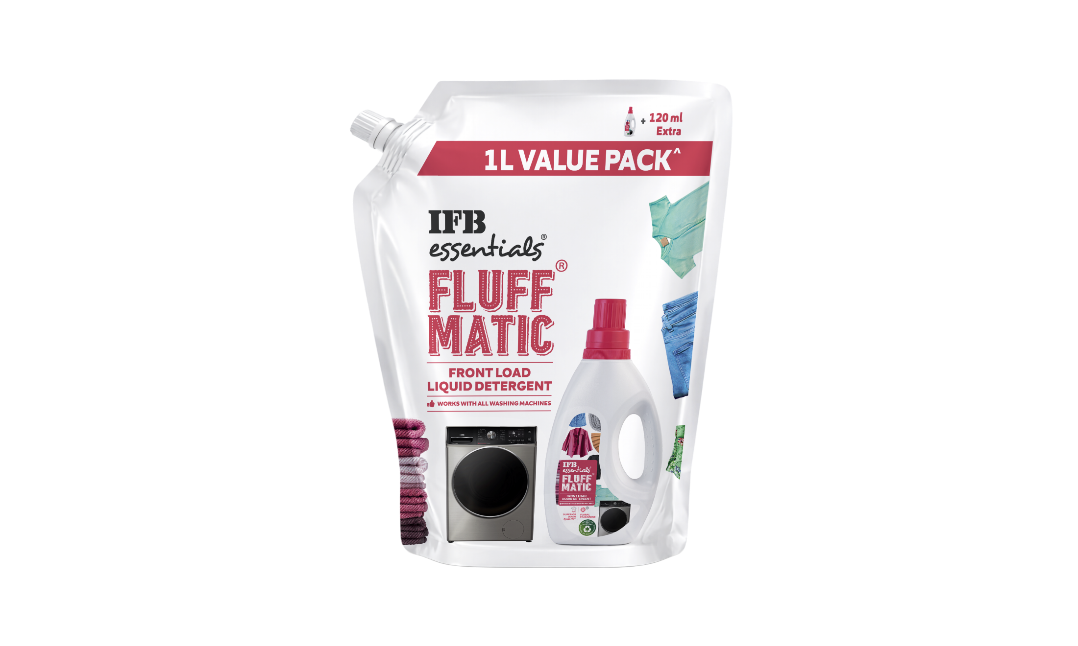 Fluff Matic Front Load Liquid Detergent - 1L Value Pack